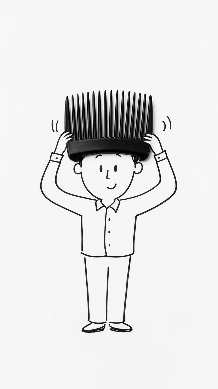 A reusable creative template for combining a real everyday object with expressive black ink cartoon line art on a clean white studio background, creating humorous visual puns and object illusions.